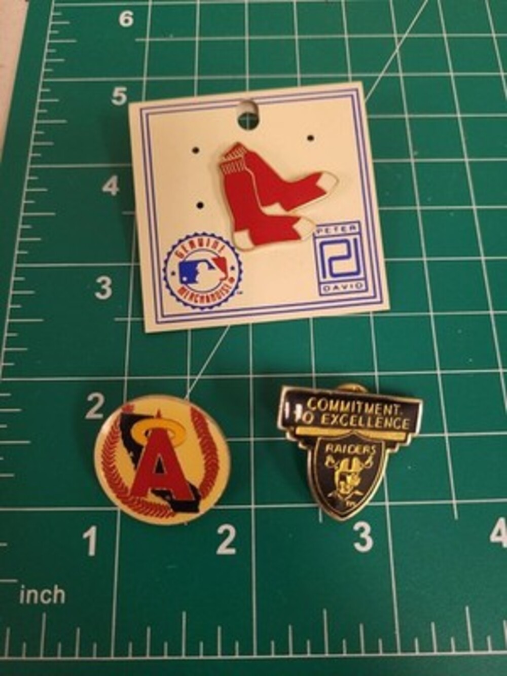 MLB Baseball Pins Lot 3 Red Sox Angels Raiders Lapel Pinback Collectible